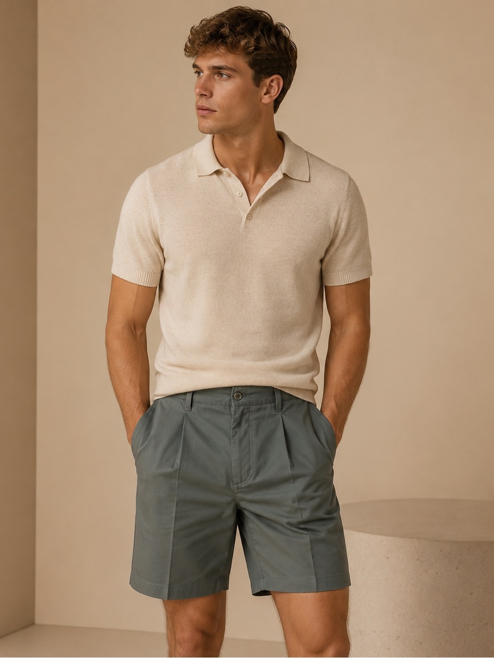 JW Gray Classic Chino Shorts Preppy Golf Casual Mens Shorts Size 28